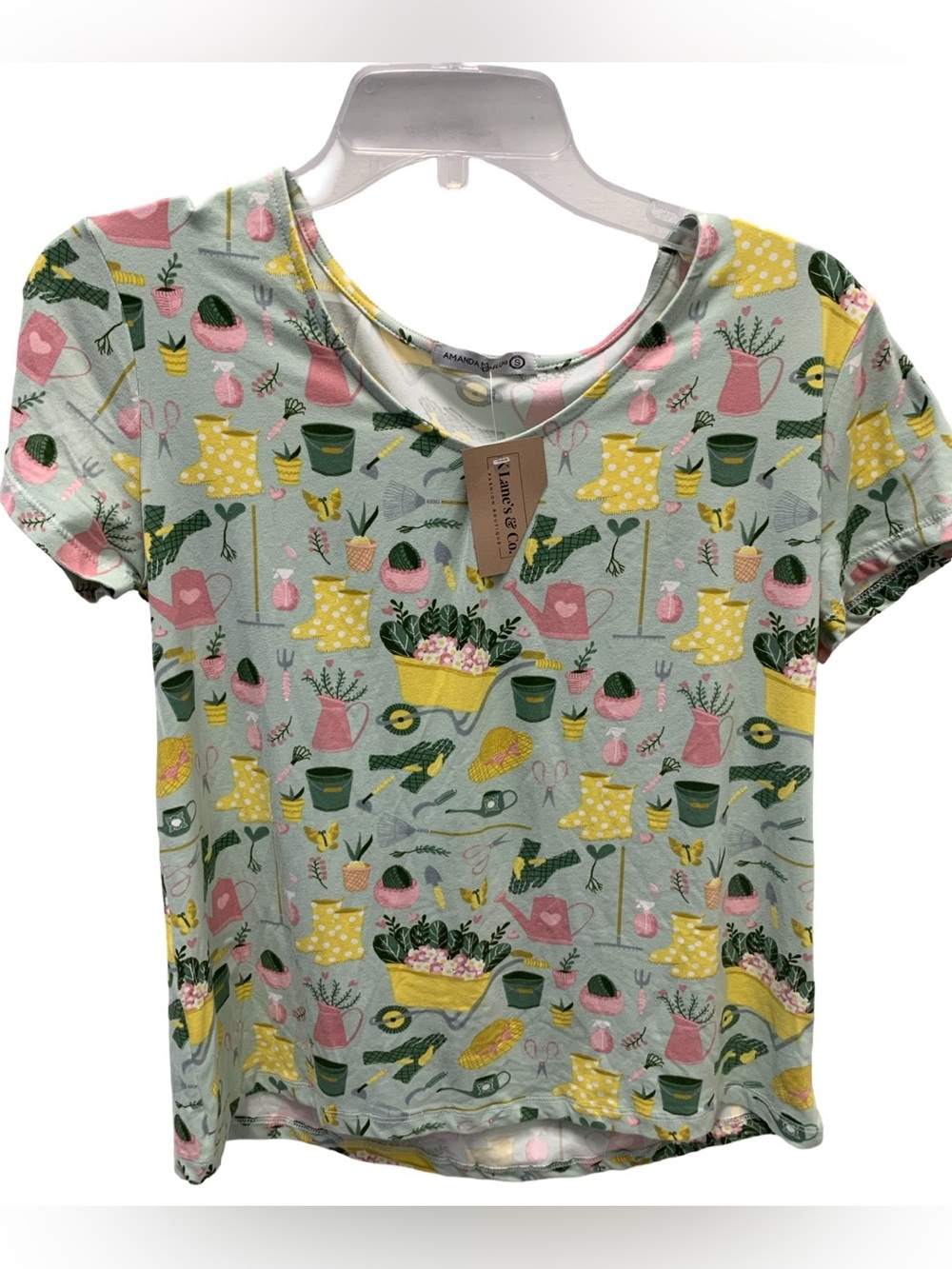 Amanda Blu Gardening Print Ladies Top Size Small NWT